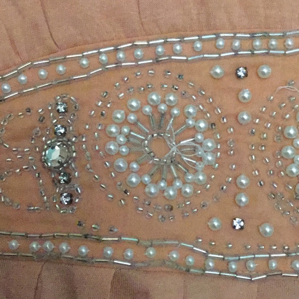 VTG Y2K Anthro Peplum Boho Top Beaded Sash - Picture 7 of 16